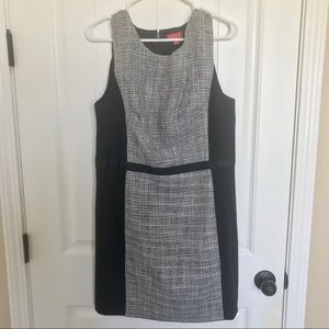 ELLE DRESS SIZE 16 GRAY BLACK BUSINESS CASUAL